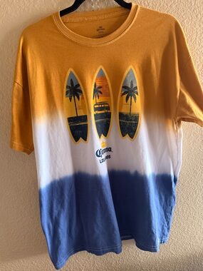 Corona Ombre Surf Tee in Yellow/White/Blue